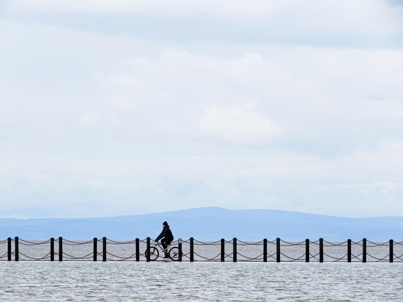 bicycle, ride, leisure, adventure, outdoors, cycling, sea, ocean, nature, cyclist, railings, hills, water