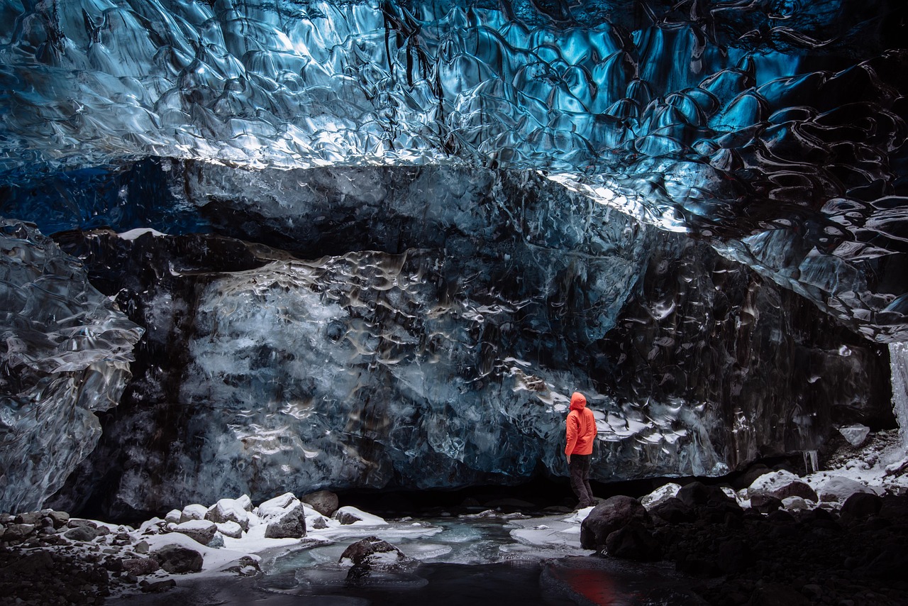 glacier, ice cave, iceland, adventure, cave, cold, ice, outdoors, person, scenic, frozen, caving, spelunk, spelunking, w