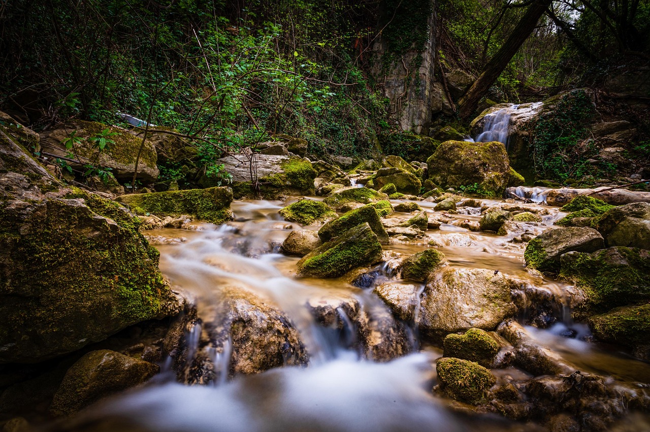 photo, waterfall, forest, rocks, moss, light, rays, exposure, nature, stream, photo, photo, photo, photo, photo, waterfa
