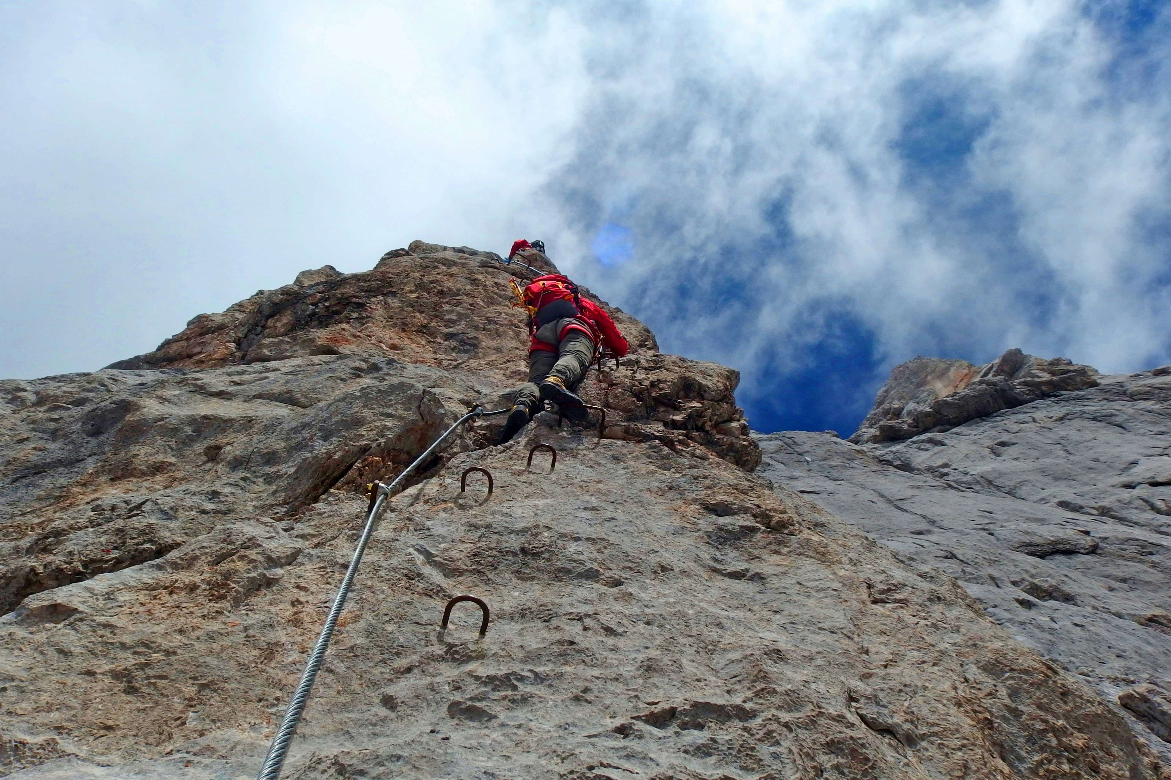 man mountain climbing
